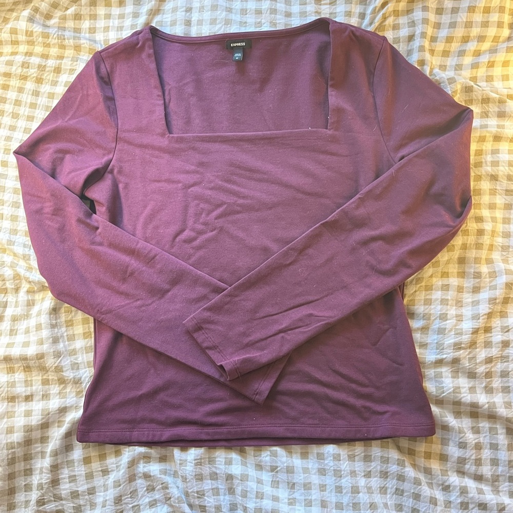 Express Plum Long Sleeve Women's Top